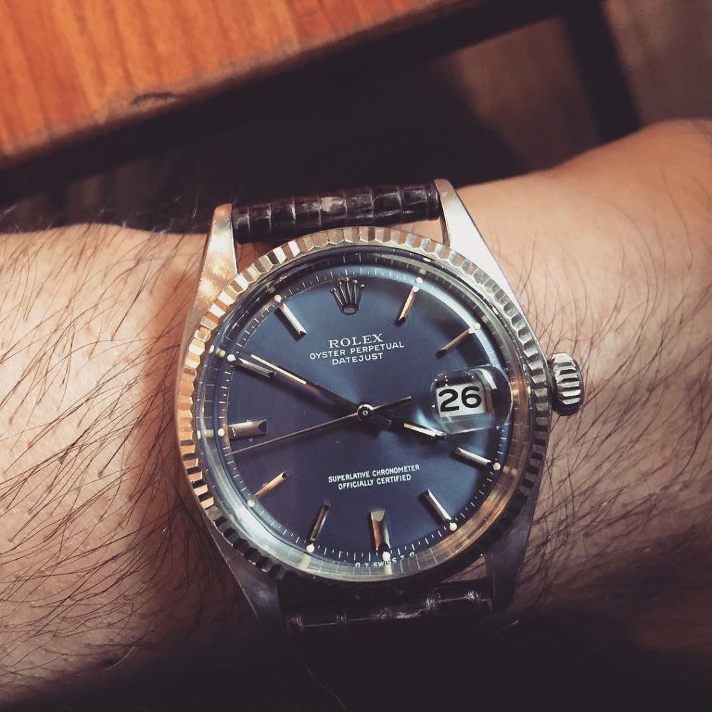 Rolex Datejust with blue dial