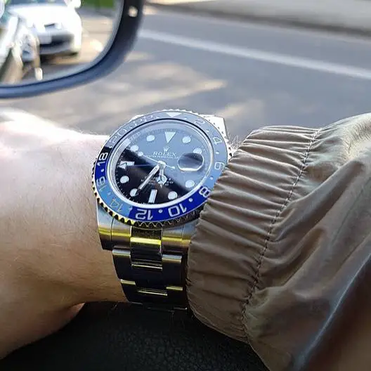 Rolex GMT watch with blue bezel