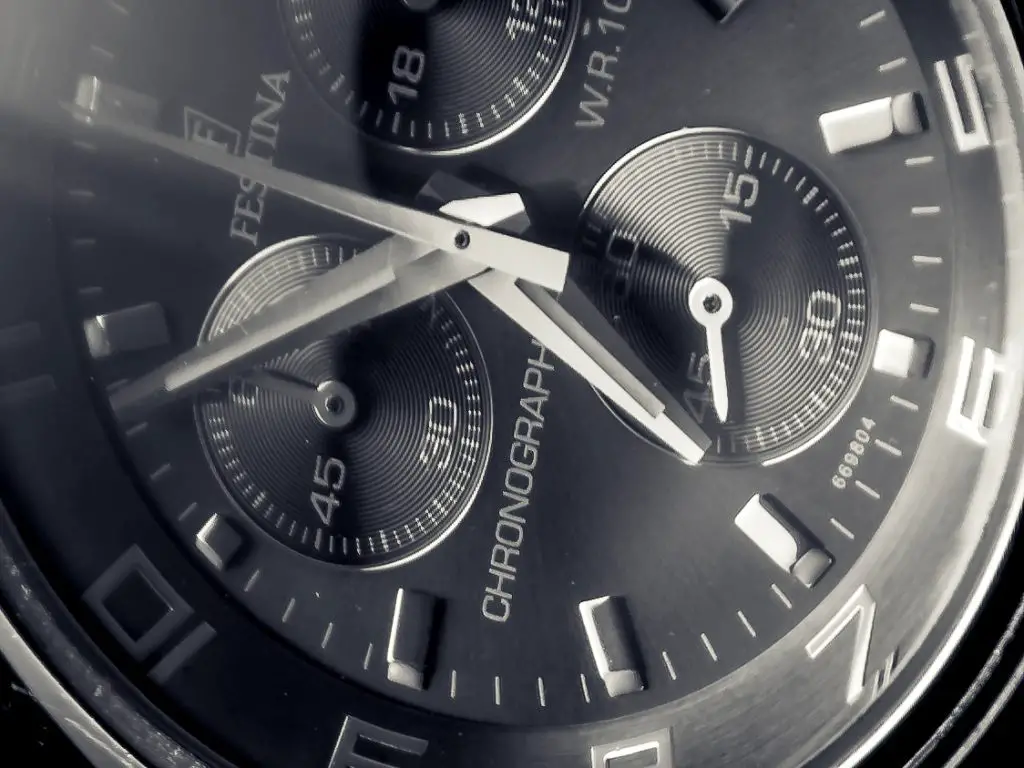 Chronograph watch dial and bezel